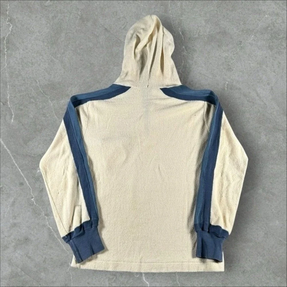 Vintage 60s Hoodie XS Cream French Terry cloth Chinstrap 1960s Lightweight True